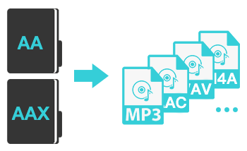 aa to mp3, aax to mp3, m4a, m4b, aac