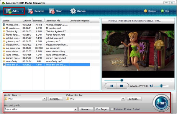 add aa files to aa to mp3 converter