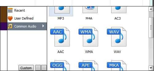 choose output audio formats