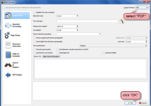 pdf output format