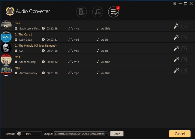 start DRM audio conversion