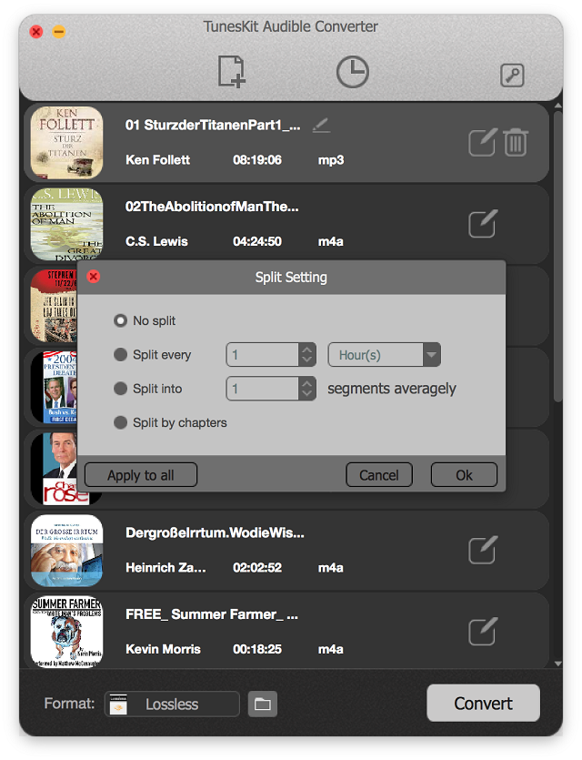 split audible files
